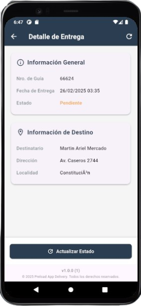 Detalle de entrega